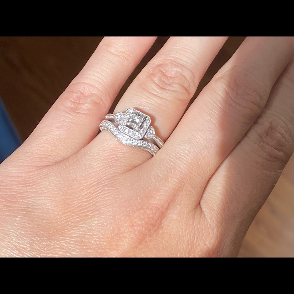 Zales engagement ring and wedding band